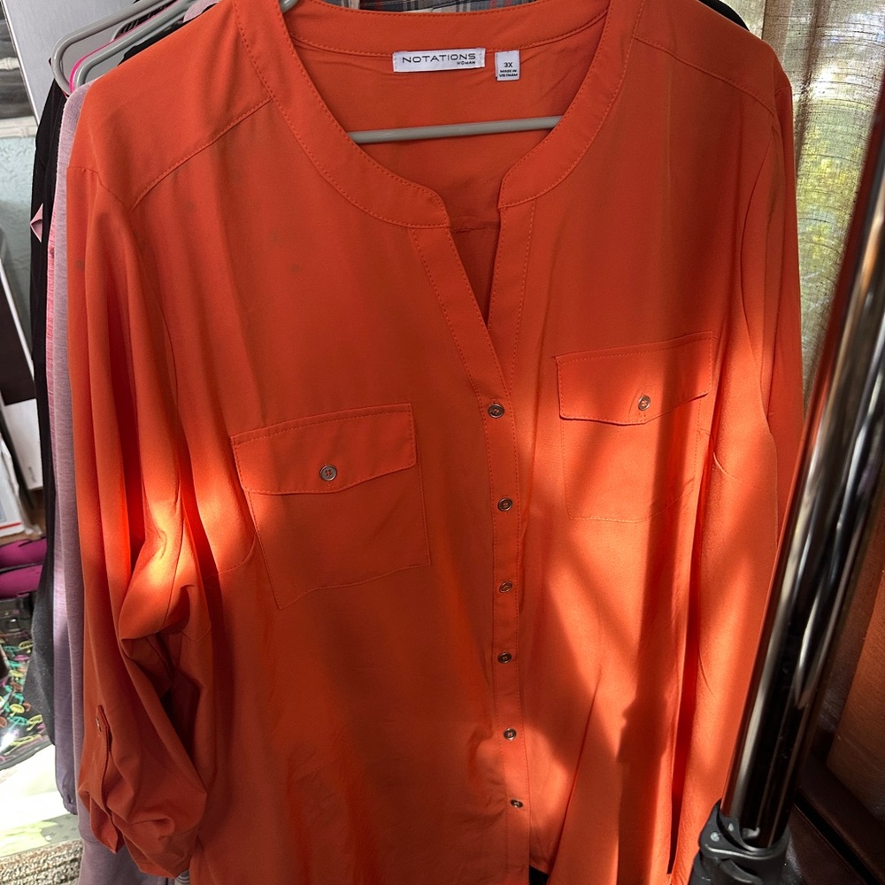 Notations Bright Orange Blouse